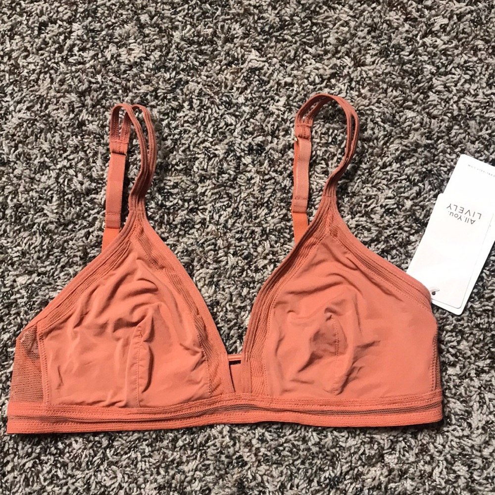 All.You. LIVELY Woman’s Mesh Trim Bralette Terracotta Orange Size M | NWT! - Picture 5 of 12